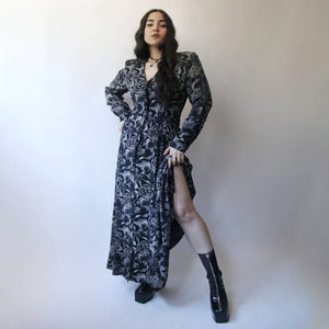 VNTG LATE 80S LONG SLEEVE MAXI DRESS